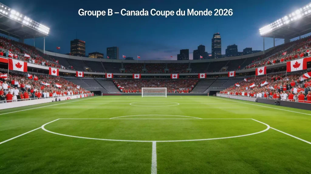 Groupe B de la Coupe du Monde 2026 avec le Canada, la Suisse, le Qatar et la Bosnie-Herzégovine