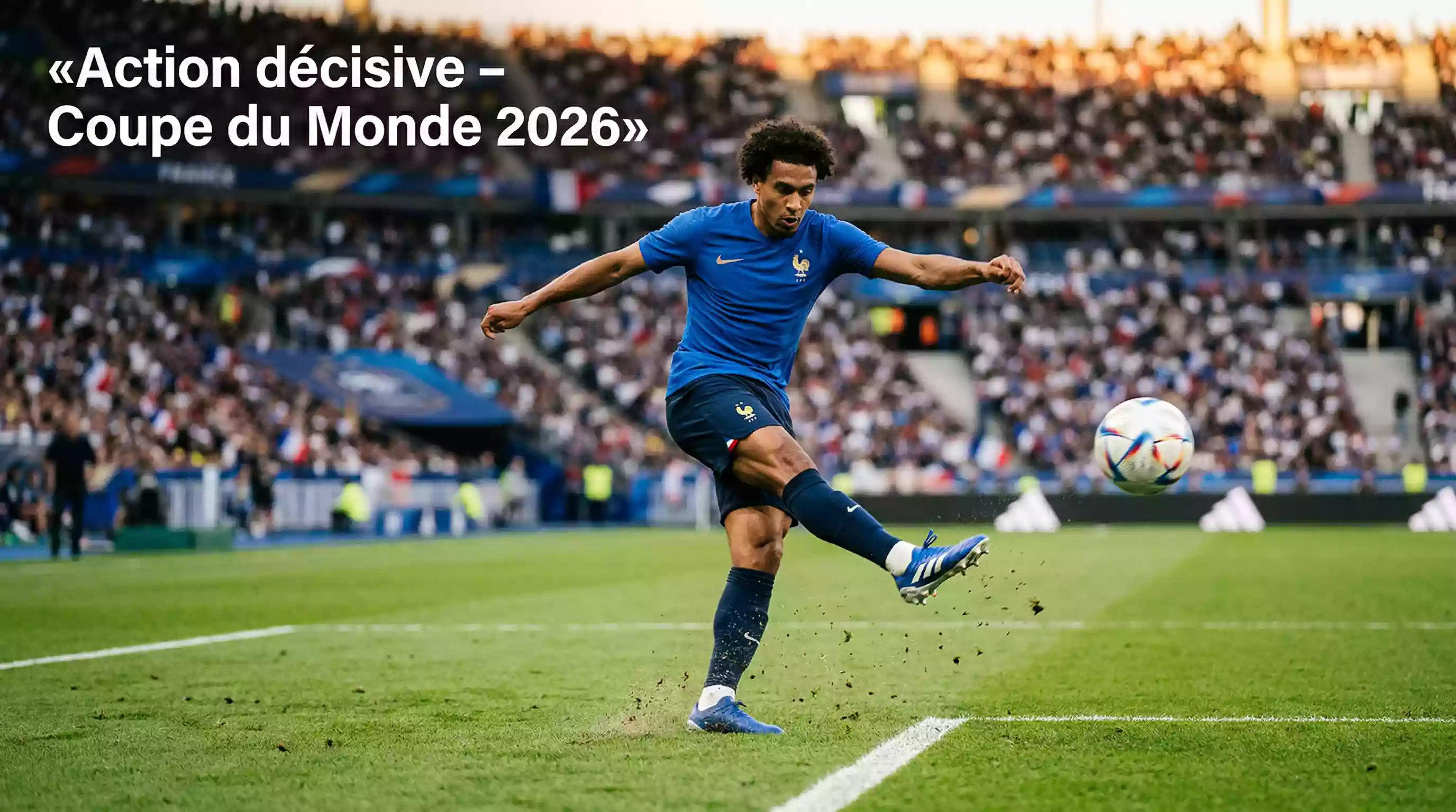 Joueur de soccer professionnel en action lors d'un match de haut niveau