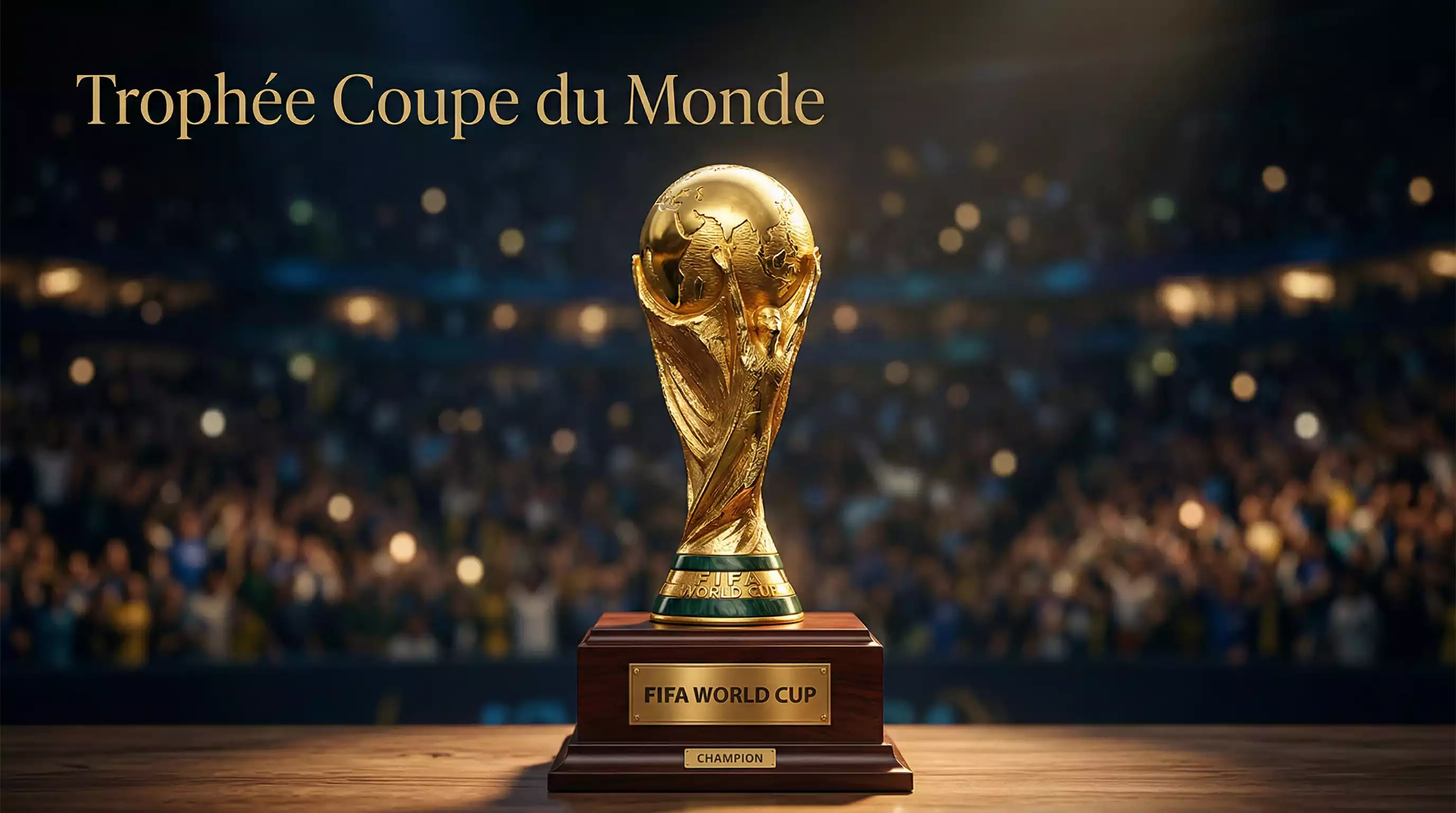 Trophée de la Coupe du Monde FIFA exposé lors d'un événement officiel